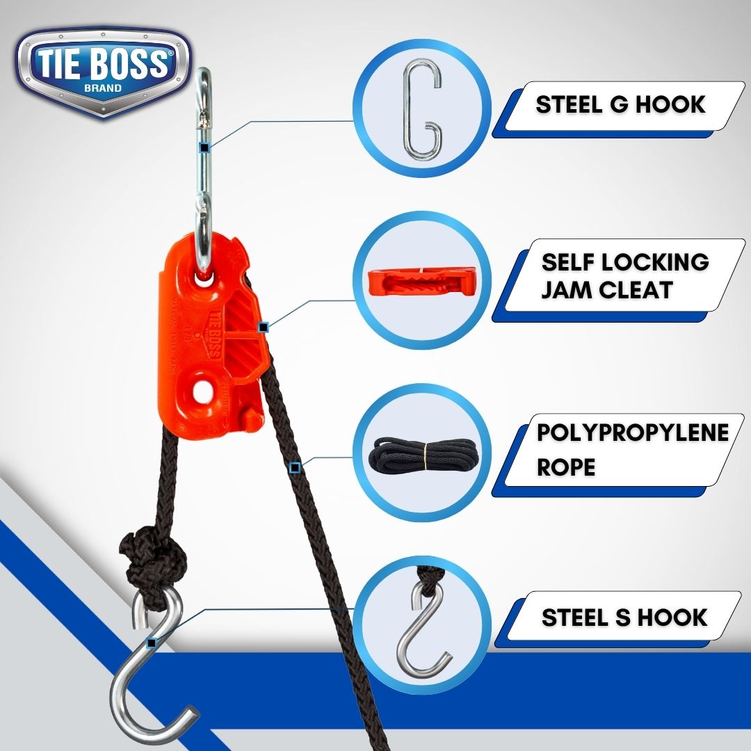 1/4" Orange Tie Boss features