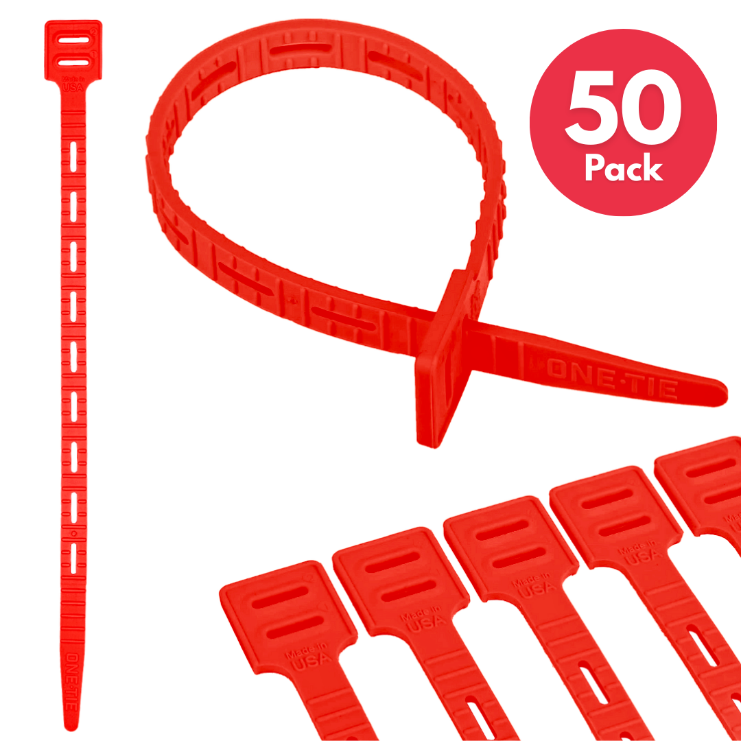 One-Tie Reusable Zip Tie (50 Pack)