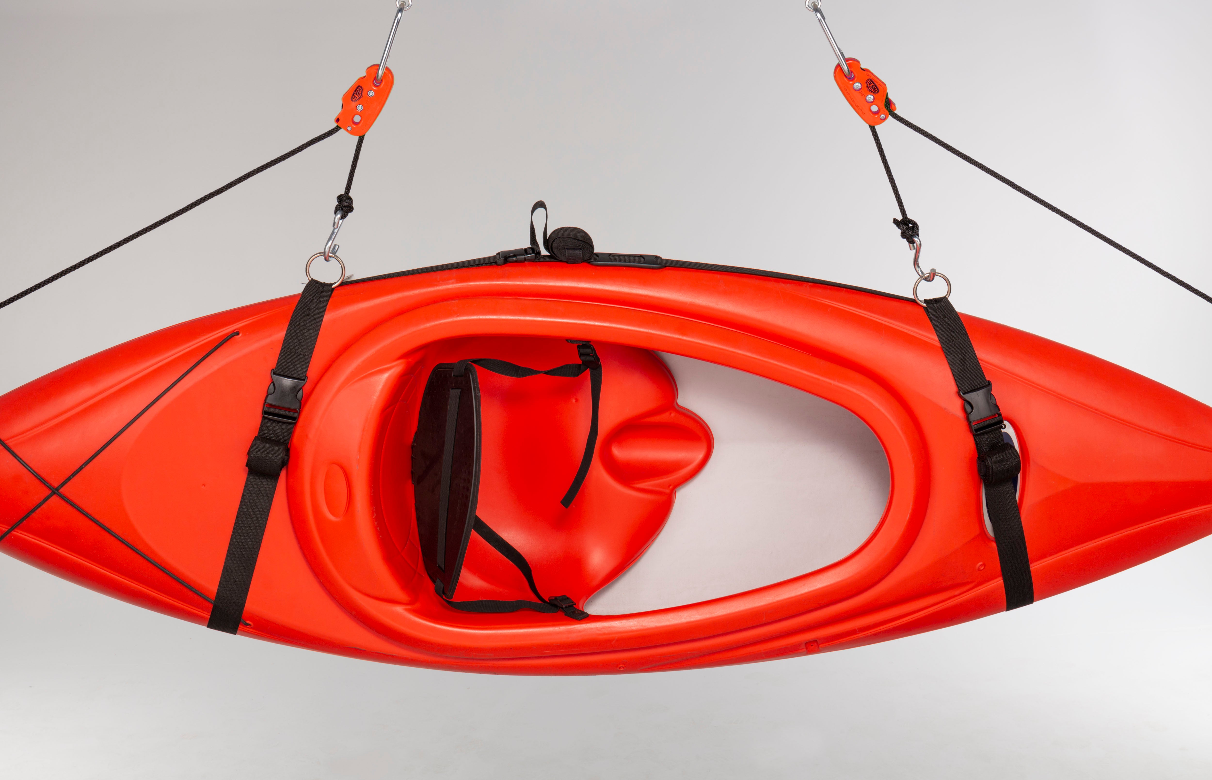 kayak hoisted easily