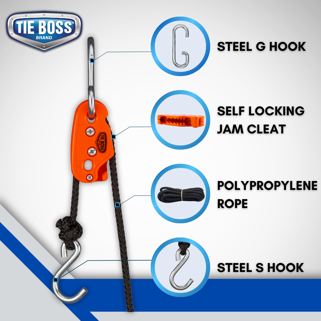 Jaw Boss TIE BOSS MultiUse Tie Down & Accessories USA Tie Boss
