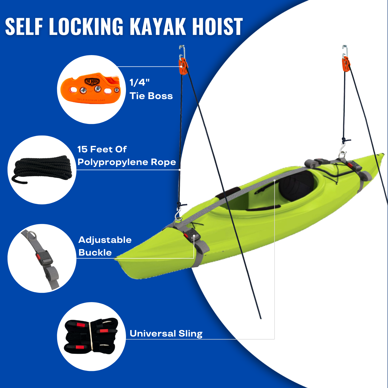 self locking kayak hoist