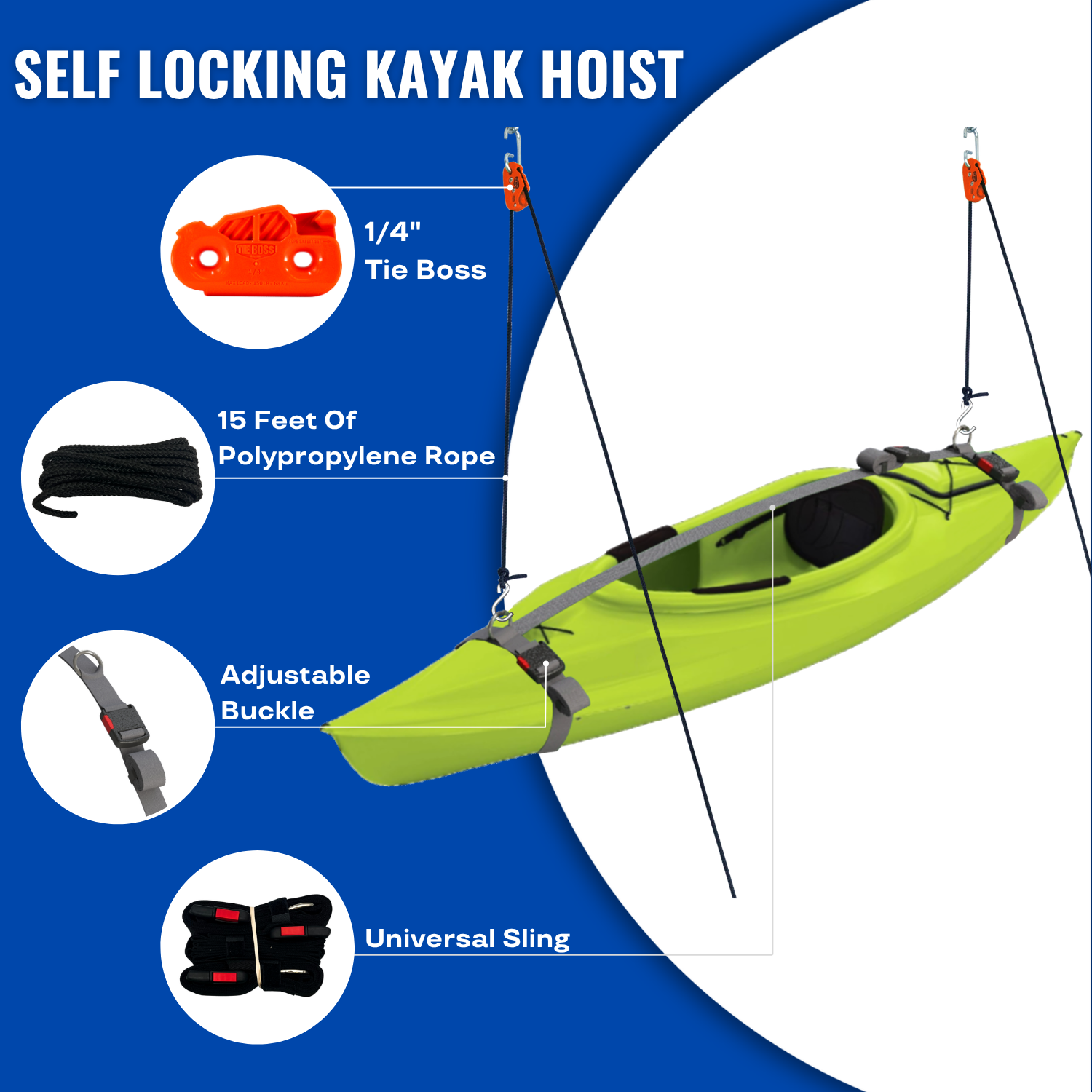 easy to use garage kayak hoist