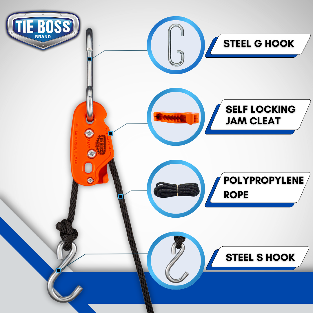 3/8 inch TIE BOSS - 15' Rope