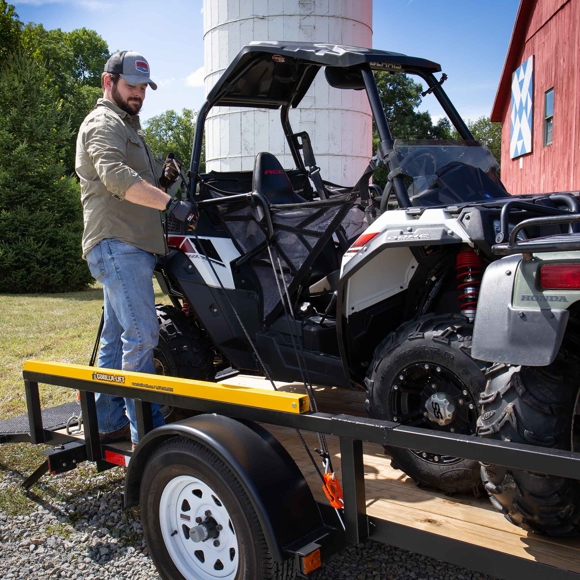 Securely hauling outdoor equipment